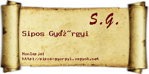 Sipos Györgyi névjegykártya